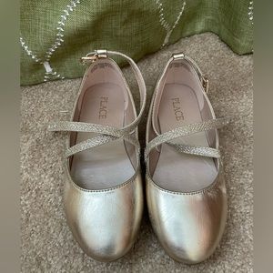 Children’s Pace gold strap flats
